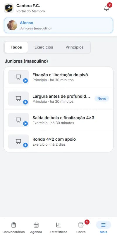 Portal do Membro / Esquemas Tácticos
